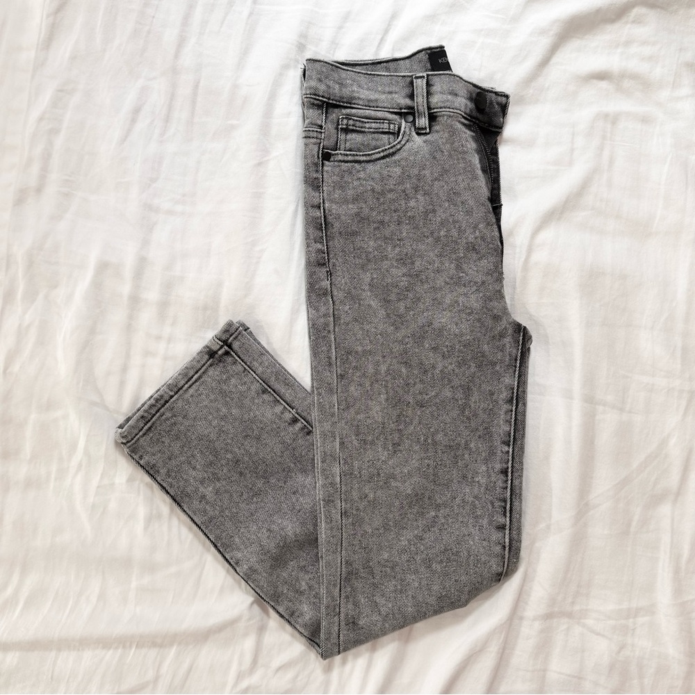 Kendall & Kylie Grey Washed High Rise Straight Jeans